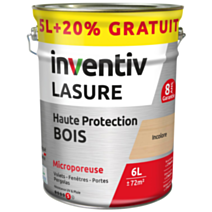 Lasure Haute Protection bois 8 ans Chêne Foncé 5L+20% - INVENTIV