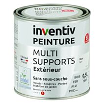 Peinture Extérieure Bois Fer Plastique Blanc Satiné 0,5L - INVENTIV