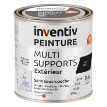 Peinture Extérieure Bois Fer Plastique Noir Satiné 0,5L - INVENTIV