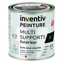 Peinture Extérieure Bois Fer Plastique Noir Satiné 0,5L - INVENTIV
