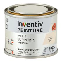 Peinture Extérieure Bois Fer Plastique Ivoire Satiné 0,125L - INVENTIV