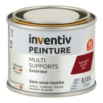 Peinture Extérieure Bois Fer Plastique Rouge basque Satiné 0,125L - INVENTIV