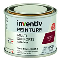 Peinture Extérieure Bois Fer Plastique Rouge basque Satiné 0,125L - INVENTIV
