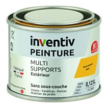 Peinture Extérieure Bois Fer Plastique Jaune Intense Satiné 0,125L - INVENTIV