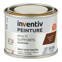 Peinture Extérieure Bois Fer Plastique Brun Normand Satiné 0,125L - INVENTIV