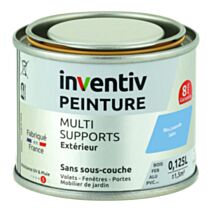 Peinture Extérieure Bois Fer Plastique Bleu Lavande Satiné 0,125L - INVENTIV