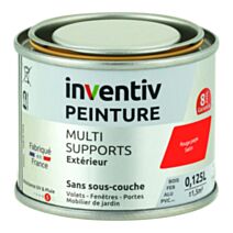 Peinture Extérieure Bois Fer Plastique Rouge Peps Satiné 0,125L - INVENTIV