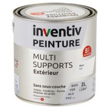 Peinture Extérieure Bois Fer Plastique Blanc Satiné 2L - INVENTIV