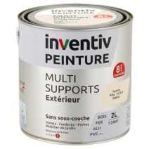 Peinture Extérieure Bois Fer Plastique Ivoire Satiné 2L - INVENTIV