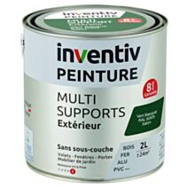Peinture Extérieure Bois Fer Plastique Vert Basque Satiné 2L - INVENTIV