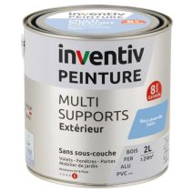 Peinture Extérieure Bois Fer Plastique Bleu Lavande Satiné 2L - INVENTIV