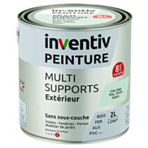 Peinture Extérieure Bois Fer Plastique Gris Clair Satiné 2L - INVENTIV