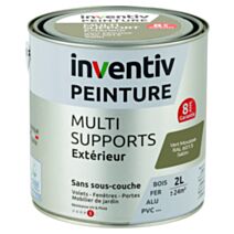 Peinture Extérieure Bois Fer Plastique Marron Satiné 2L - INVENTIV