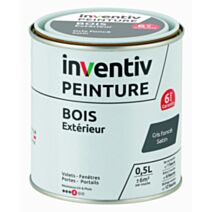 Peinture extérieure bois 6 ans gris foncé satin 0,5 L - INVENTIV