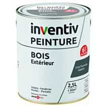 Peinture extérieure bois 6 ans gris foncé satin 2,5 L - INVENTIV