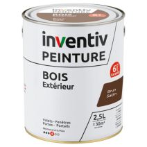 Peinture extérieure bois 6 ans brun satin 2,5 L - INVENTIV