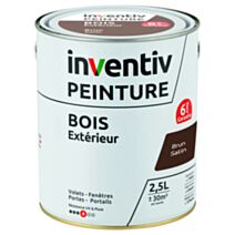 Peinture extérieure bois 6 ans brun satin 2,5 L - INVENTIV