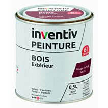 Peinture Extérieure Bois Garantie 6 ans Rouge Satin 0,5L - INVENTIV