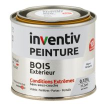 Peinture Extérieure Bois 10 ans Blanc Brillant 0,125L - INVENTIV