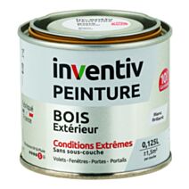 Peinture Extérieure Bois 10 ans Blanc Brillant 0,125L - INVENTIV