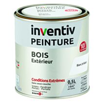 Peinture Extérieure Bois 10 ans Blanc Brillant 0,5L - INVENTIV