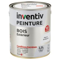 Peinture Extérieure Bois 10 ans Blanc Brillant 2,5L - INVENTIV