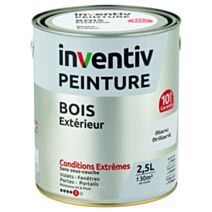 Peinture Extérieure Bois 10 ans Blanc Brillant 2,5L - INVENTIV