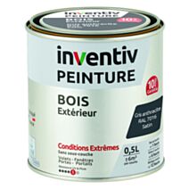 Peinture Extérieure Bois 10 ans Anthracite Satin 0,5L - INVENTIV