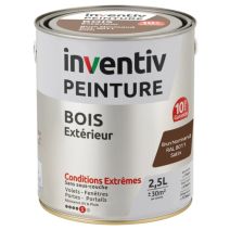 Peinture Extérieure Bois 10 ans Brun Normand Satin 2,5L - INVENTIV