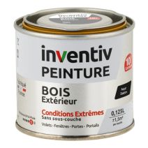 Peinture Extérieure Bois 10 ans Noir Satin 0,125L - INVENTIV