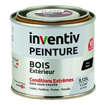 Peinture Extérieure Bois 10 ans Noir Satin 0,125L - INVENTIV