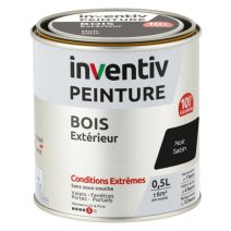 Peinture Extérieure Bois 10 ans Noir Satin 0,5L - INVENTIV