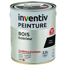 Peinture Extérieure Bois 10 ans Noir Satin 2,5L - INVENTIV