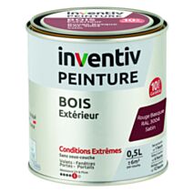 Peinture Extérieure Bois 10 ans Rouge Basque Satin 0,5L - INVENTIV