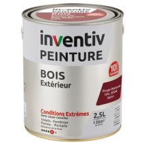 Peinture Extérieure Bois 10 ans Rouge Basque Satin 2,5L - INVENTIV