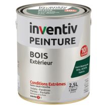 Peinture Extérieure Bois 10 ans Satin Vert Basque 2,5L - INVENTIV