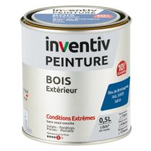 Peinture Extérieure Bois 10 ans Bleu De Bretagne Satin 0,5L - INVENTIV