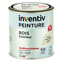 Peinture Extérieure Bois 10 ans Ivoire Satin 0,5L - INVENTIV