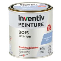 Peinture Extérieure Bois 10 ans Bleu Lavande Satin 0,5L - INVENTIV