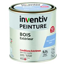 Peinture Extérieure Bois 10 ans Bleu Lavande Satin 0,5L - INVENTIV