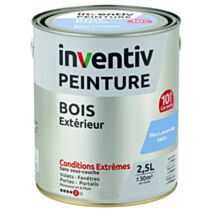 Peinture Extérieure Bois 10 ans Bleu Lavande Satin 2,5L - INVENTIV