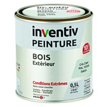 Peinture Extérieure Bois 10 ans Gris Clair Satin 0,5L - INVENTIV
