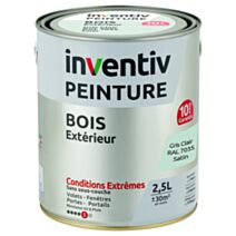 Peinture Extérieure Bois 10 ans Gris Clair Satin 2,5L - INVENTIV