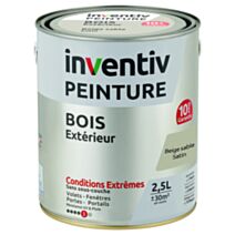 Peinture Extérieure Bois 10 ans Beige Sable Satin 2,5L - INVENTIV