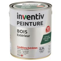 Peinture Extérieure Bois 10 ans Vert Pin Satin 2,5L - INVENTIV