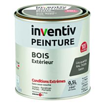 Peinture Extérieure Bois 10 ans Gris Quartz Satin 0,5L - INVENTIV