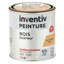 Peinture Extérieure Bois 10 ans Jaune Sable Satin 0,5L - INVENTIV