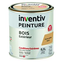 Peinture Extérieure Bois 10 ans Jaune Sable Satin 0,5L - INVENTIV