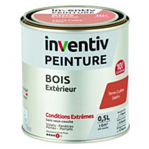 Peinture Extérieure Bois 10 ans Terre Cuite Satin 0,5L - INVENTIV
