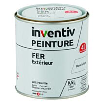 Peinture extérieure fer Garantie 4 ans blanc brillant 0,5 L - INVENTIV